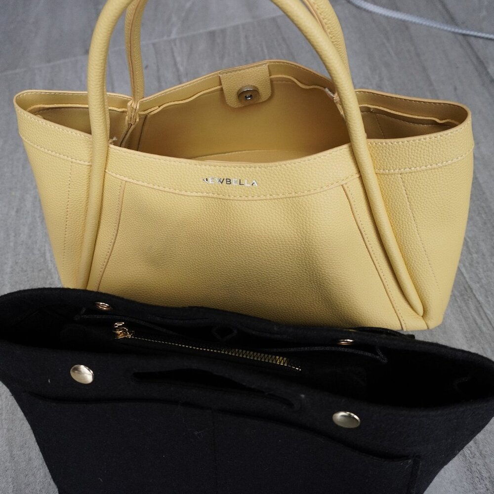 NEWBELLA Yellow Leather Tote Bag